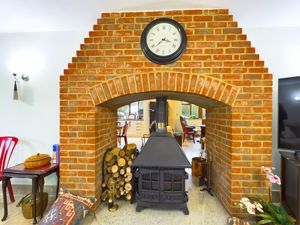 FIREPLACE WITH STOVE- click for photo gallery